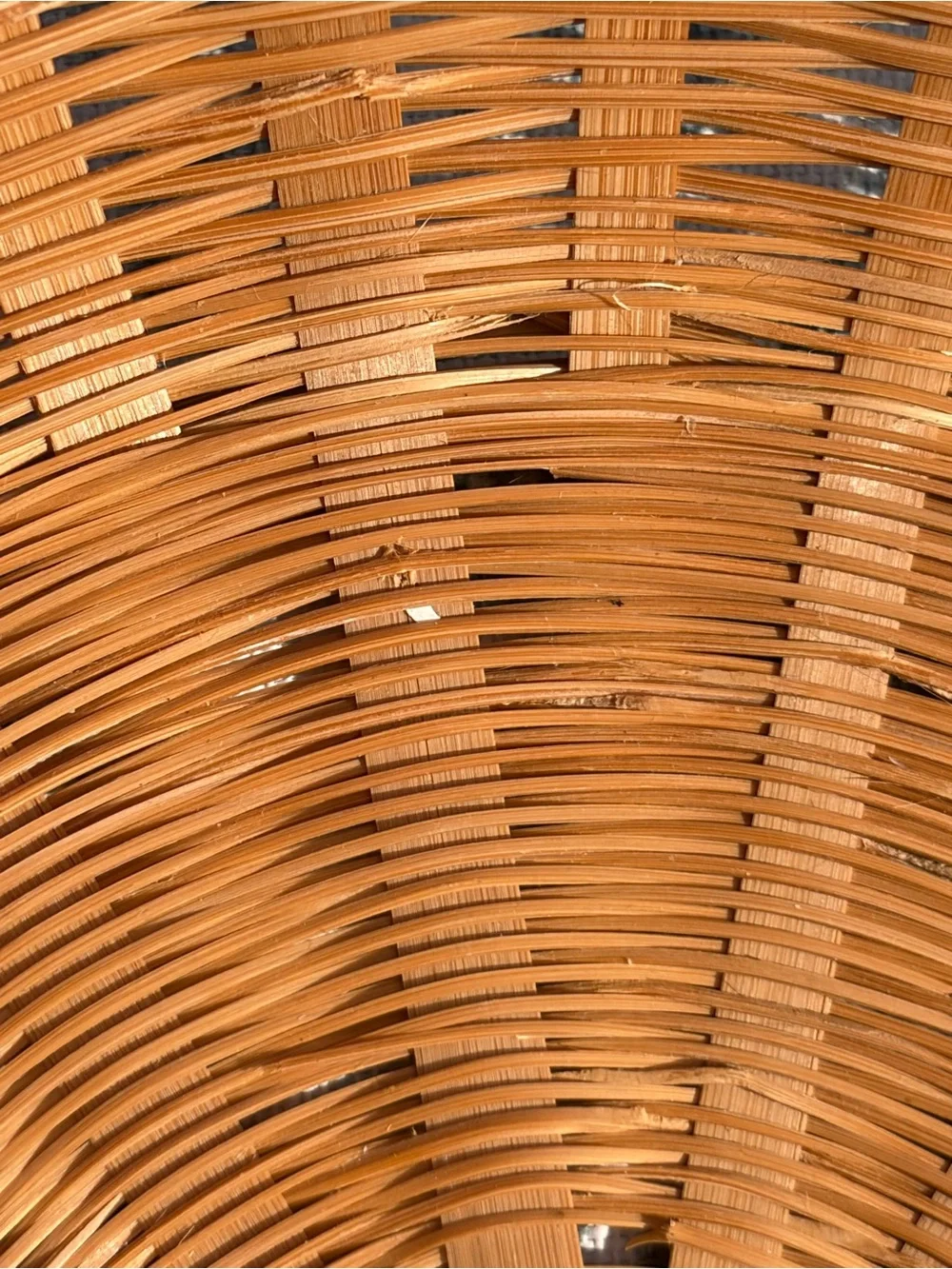 Woven Bamboo Basket Bowl Open Weave Boho Style